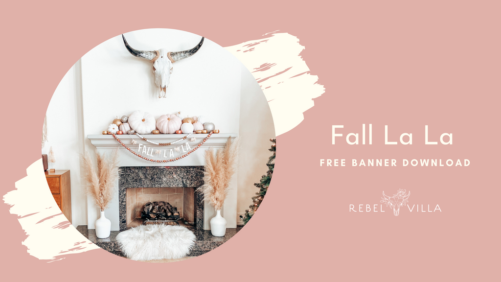 Happy Fallidays! Fall Christmas Transitional Living Room + Fall La La Banner