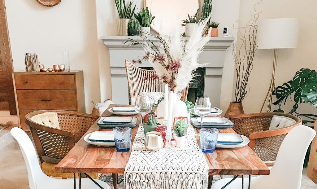 Eclectic Boho Holiday Table Setting