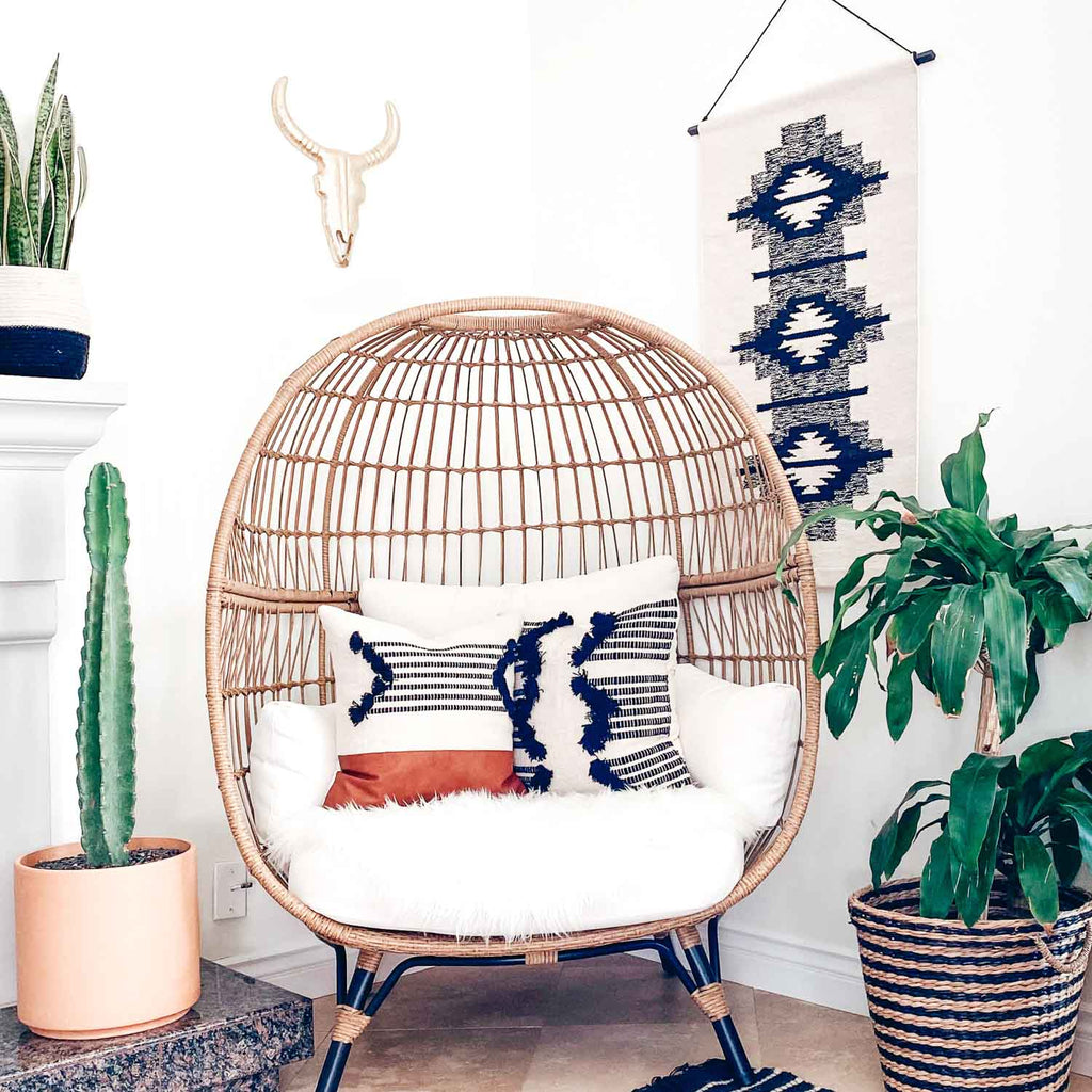 Modern Boho Black and White Throw Pillows - Rebel Villa