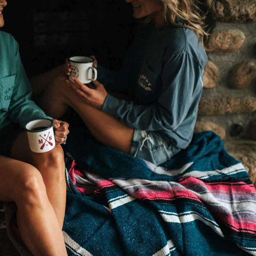 Aegean Blue Baja Diamond Blanket