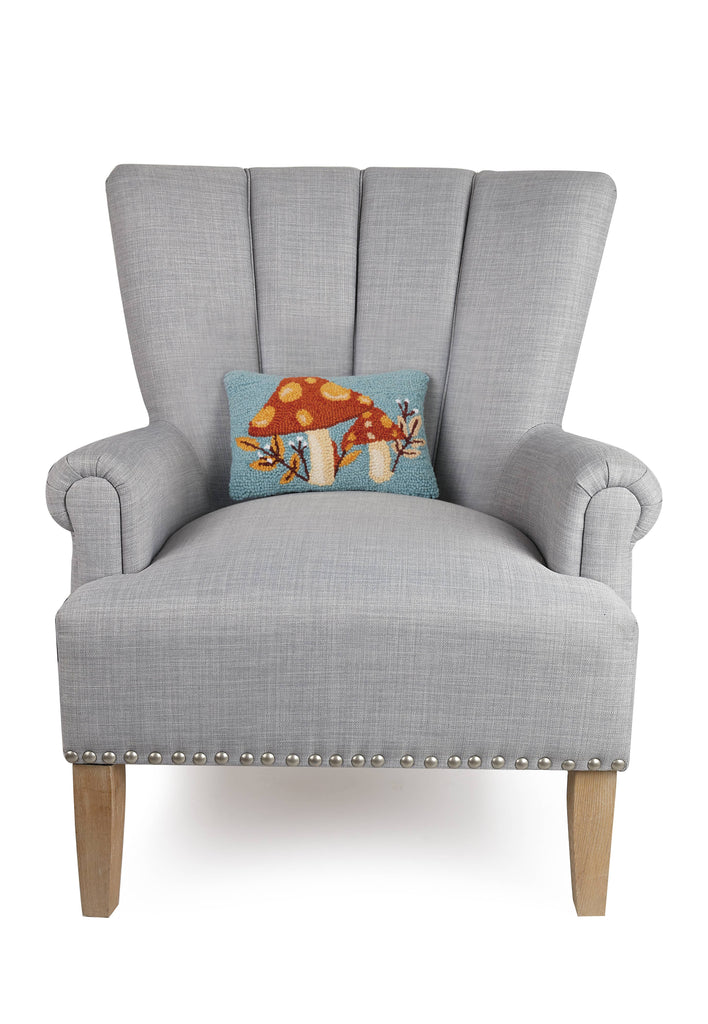 Autumn Mushroom With Leaves Hook Pillow