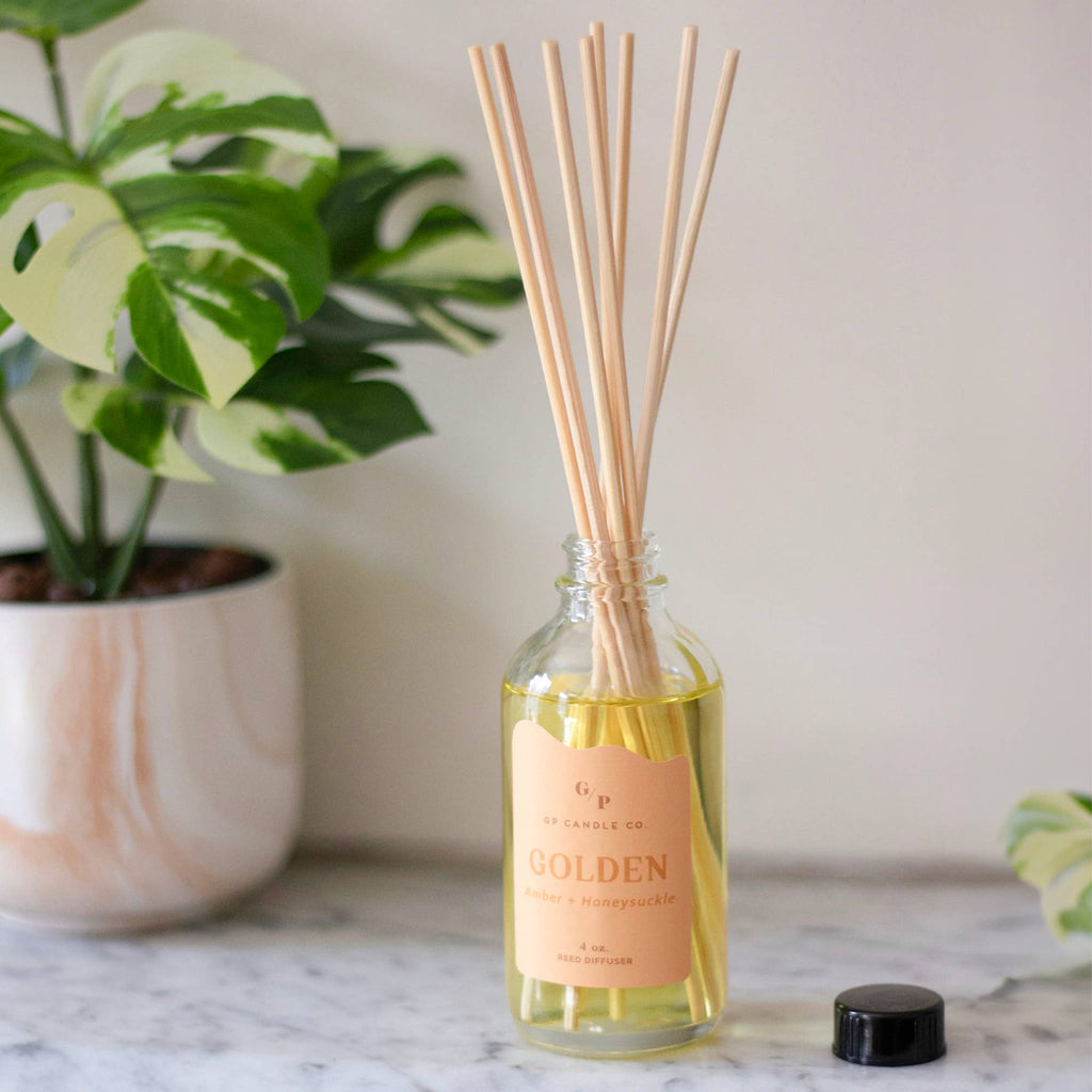 Golden 4 oz. Hue Reed Diffuser (Amber + Honeysuckle)