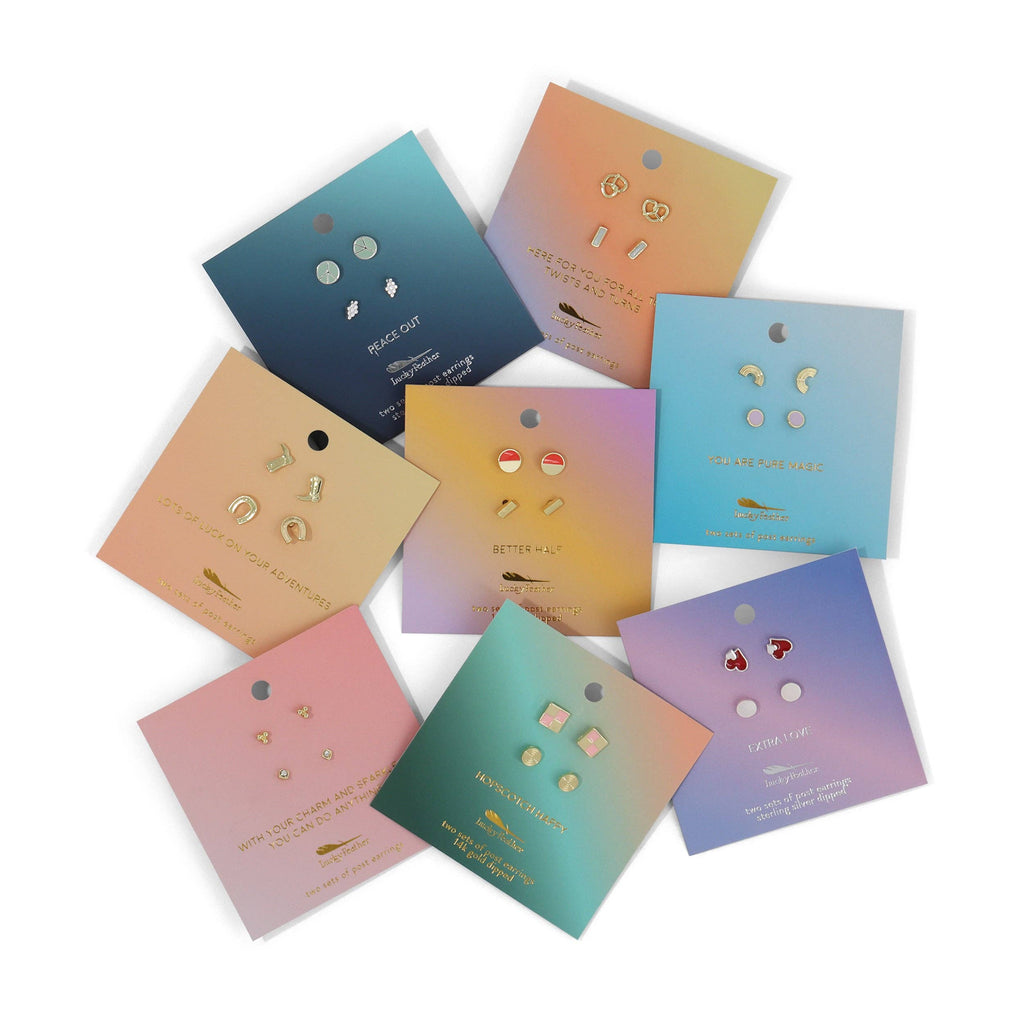 Half Circle + Bar earring set - BETTER HALF