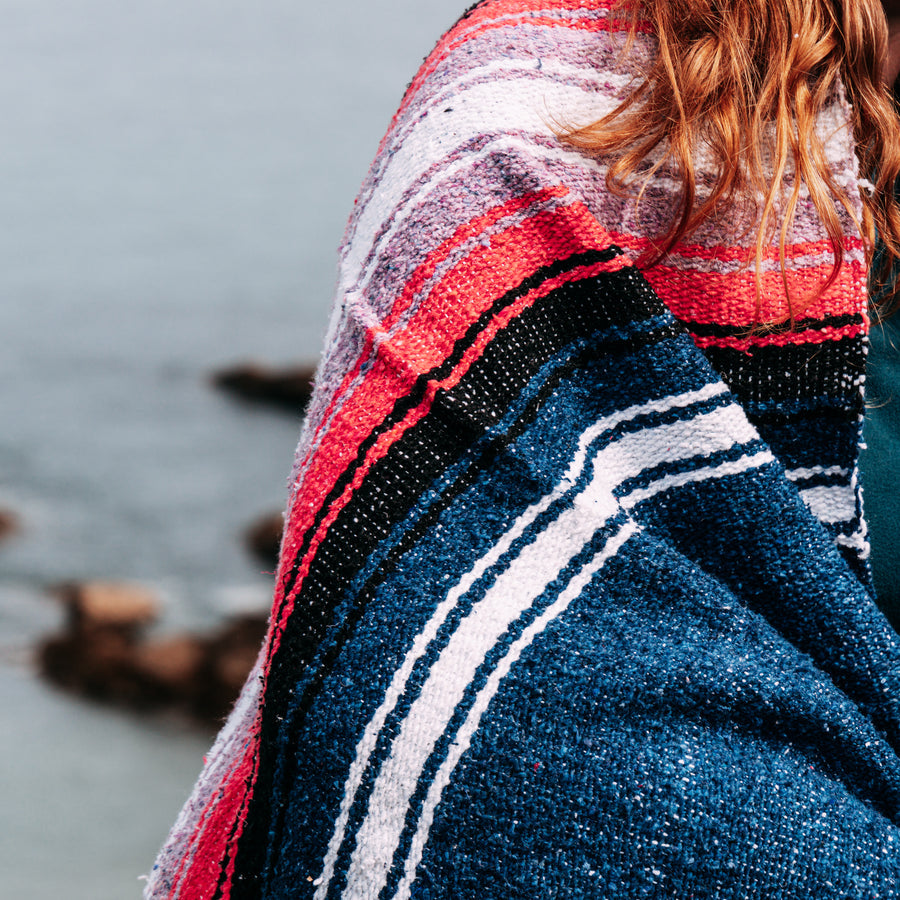 Aegean Blue Baja Diamond Blanket