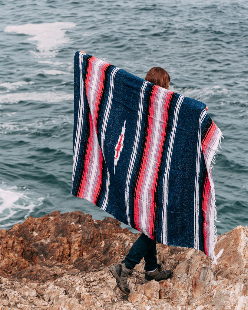 Aegean Blue Baja Diamond Blanket