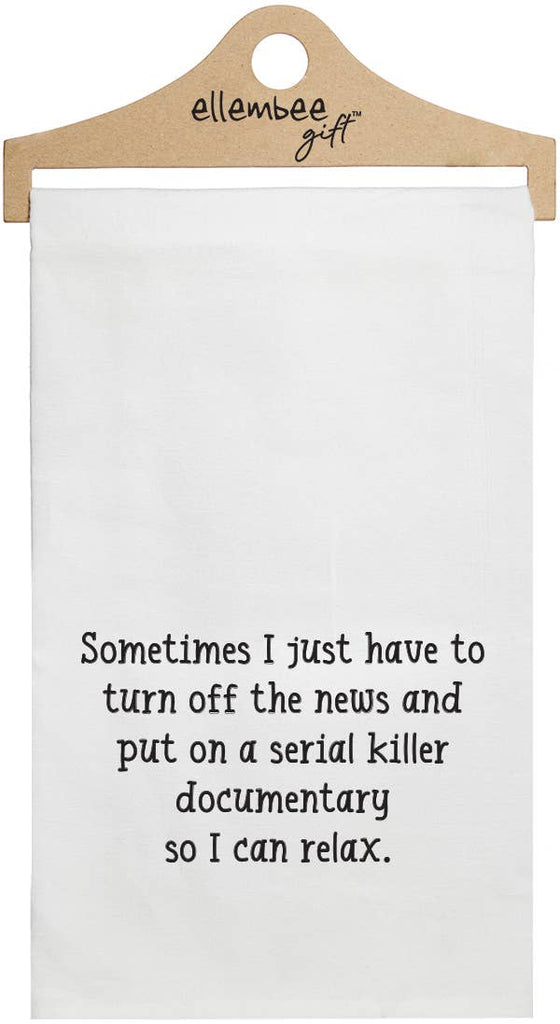 Sometimes I just have to turn off the news tea towels - white