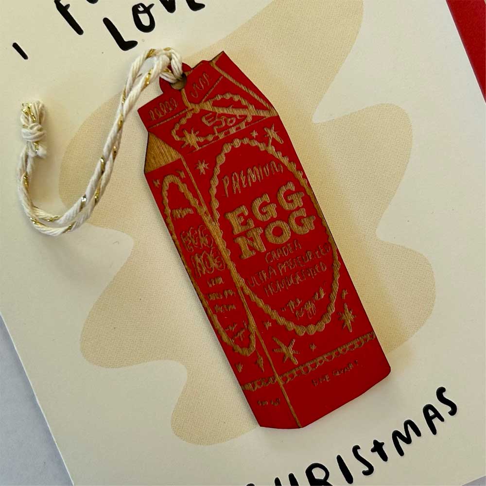 I F'ing Love Christmas Eggnog Ornament w/ Card