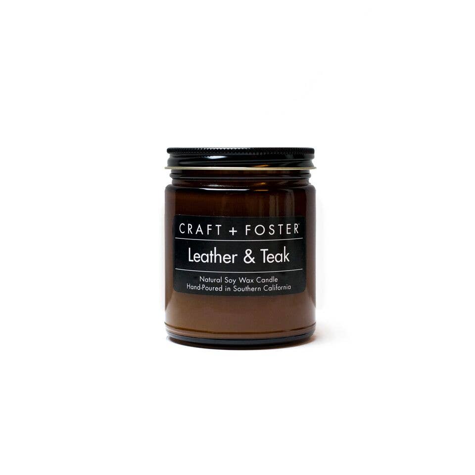 Leather & Teak - 8oz Natural Soy Candle
