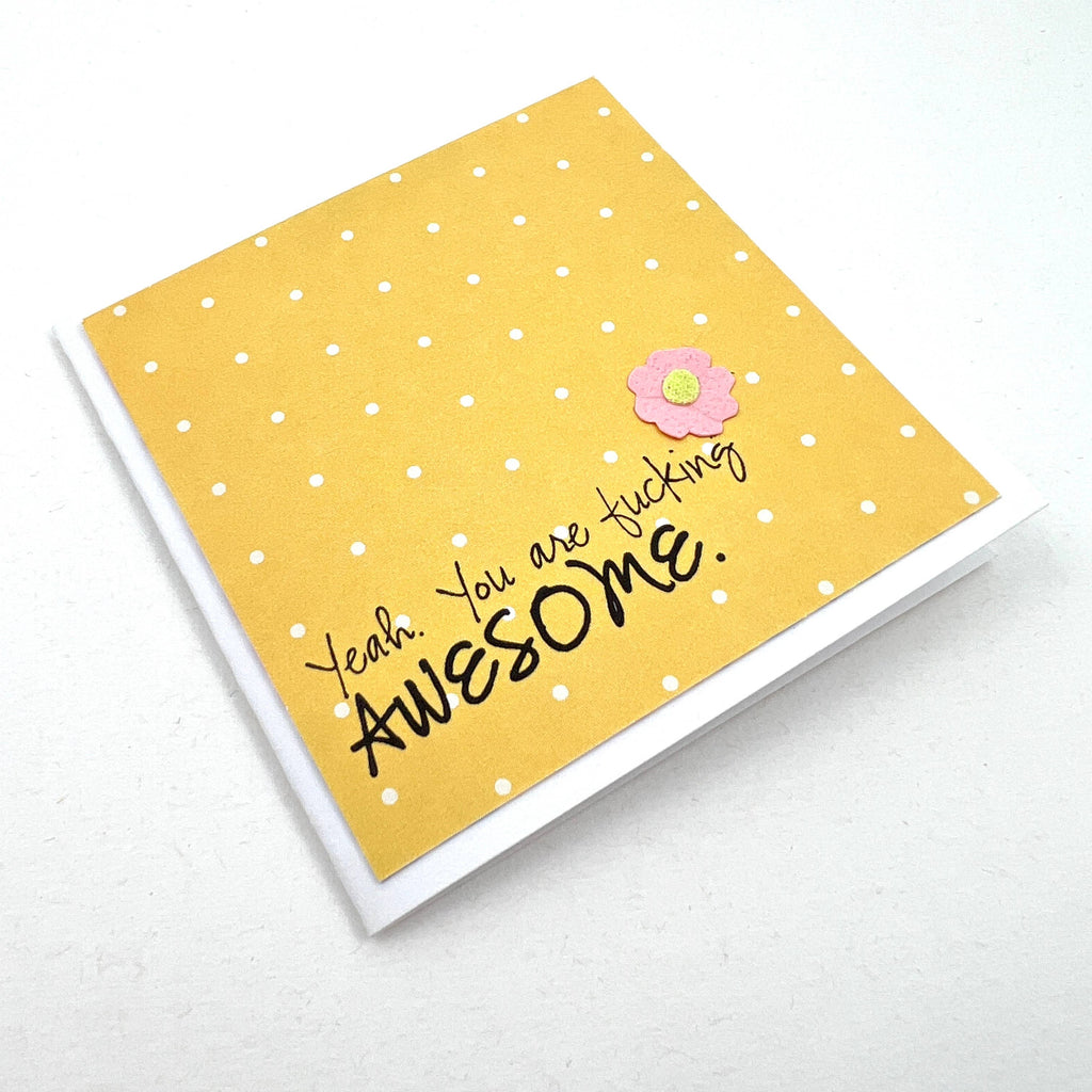 Mini Love You Are Fucking Awesome greeting card
