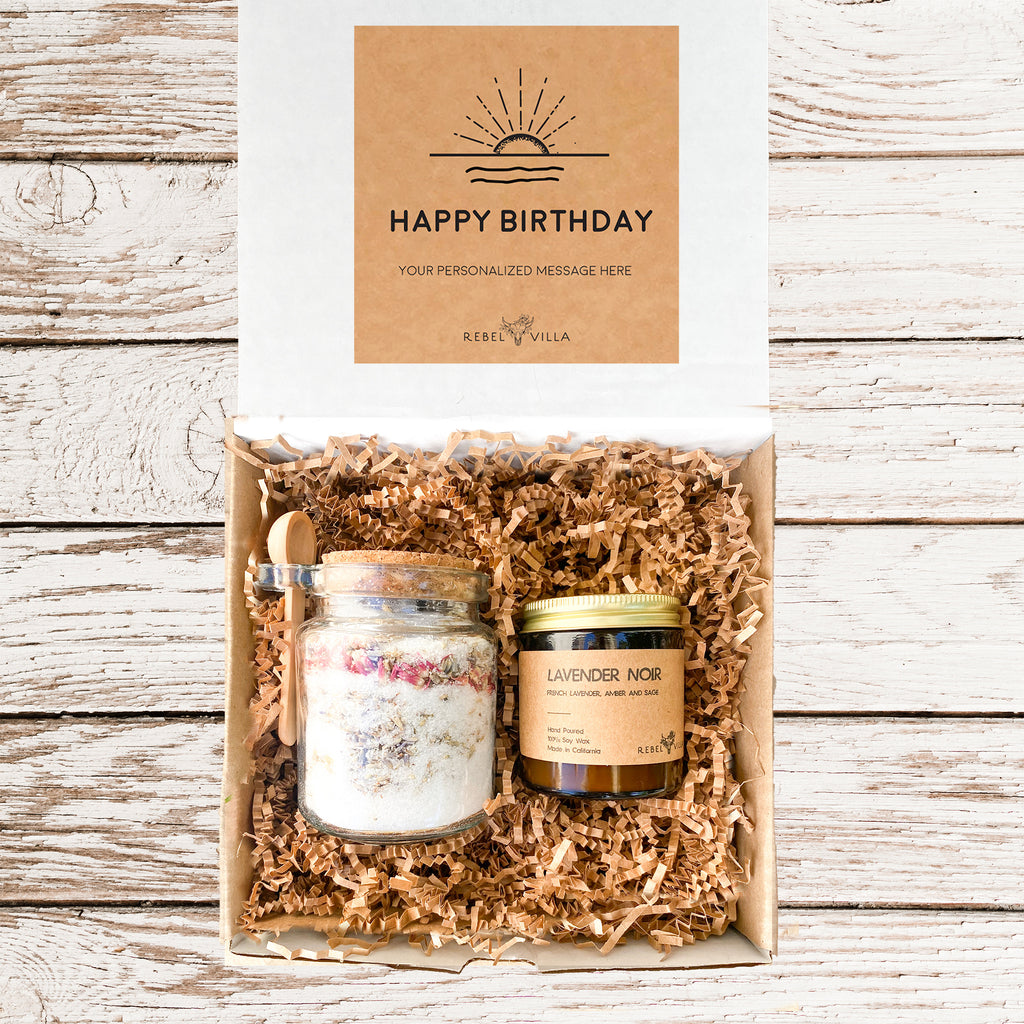 Spa Bath Gift Box | Soaking Salts + Soy Candle | Choose Your Occasion