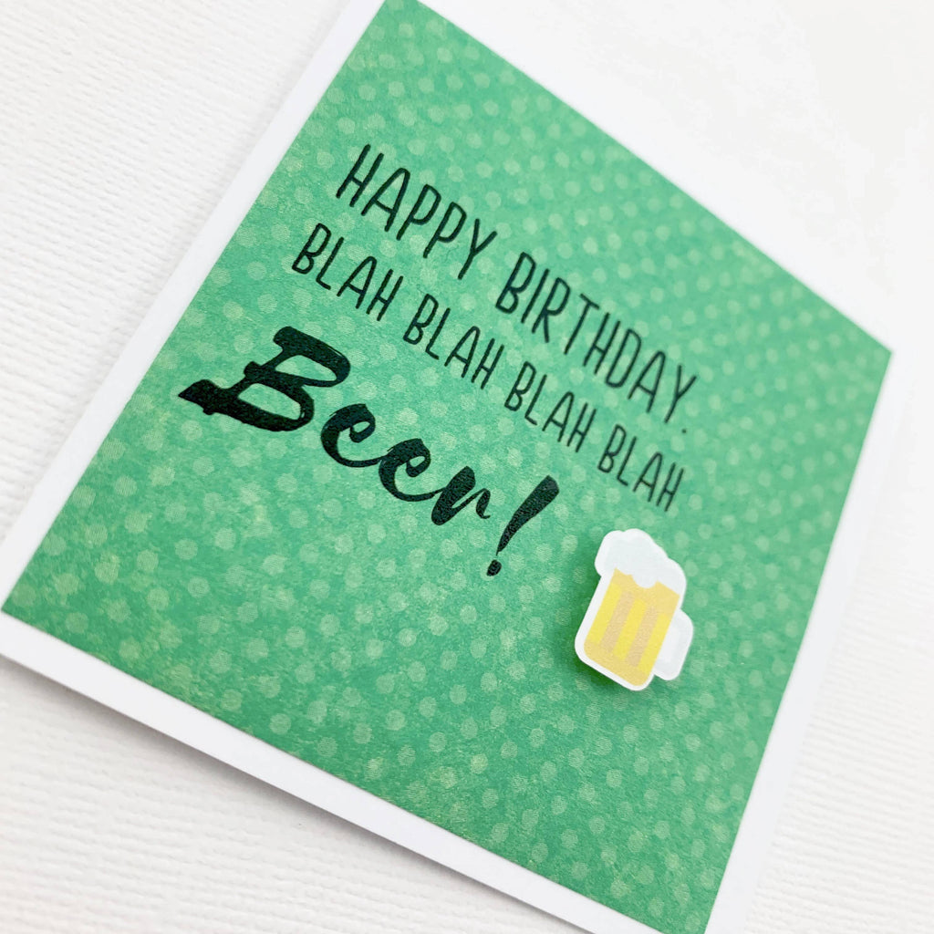 Mini Birthday Blah Blah Beer Card