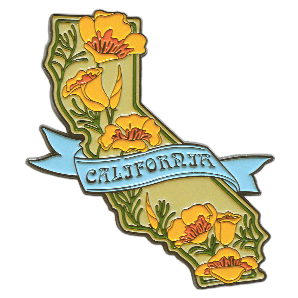 California State Poppies Enamel Magnet