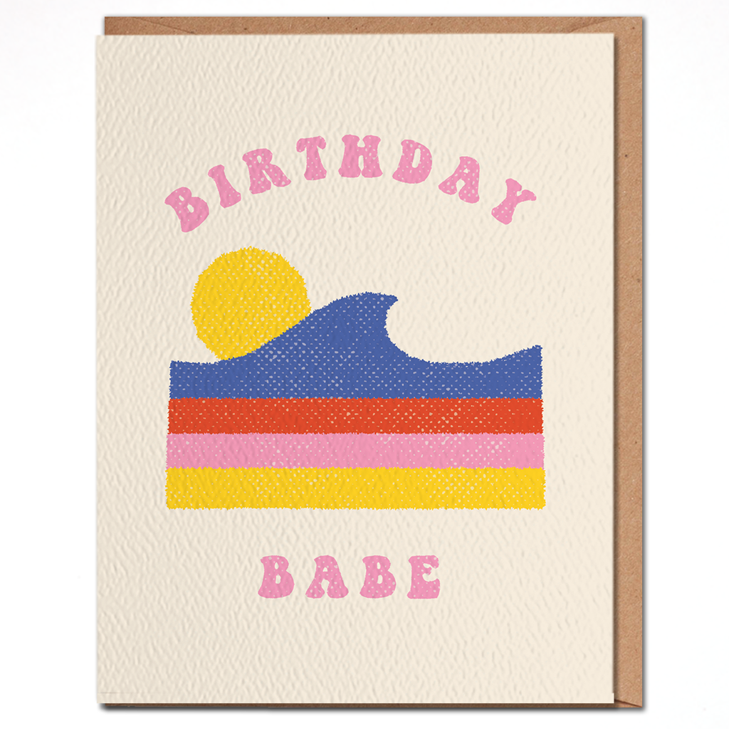 Birthday Babe - Retro Surf Birthday Card