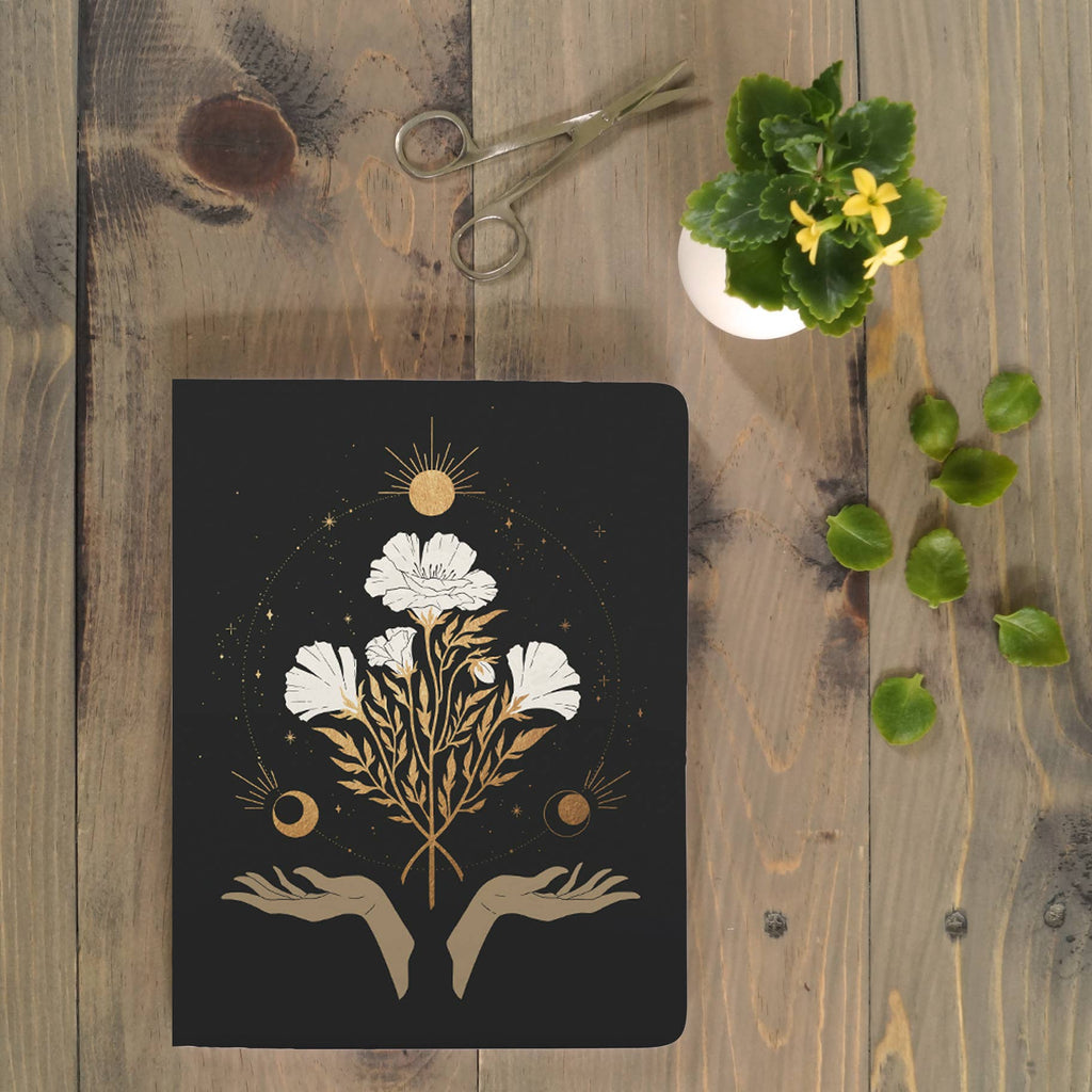 Celestial Flowers medium layflat notebook