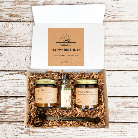 Candle Care Gift Box | Soy Candles + Matches + Wick Trimmer | Choose Your Occasion