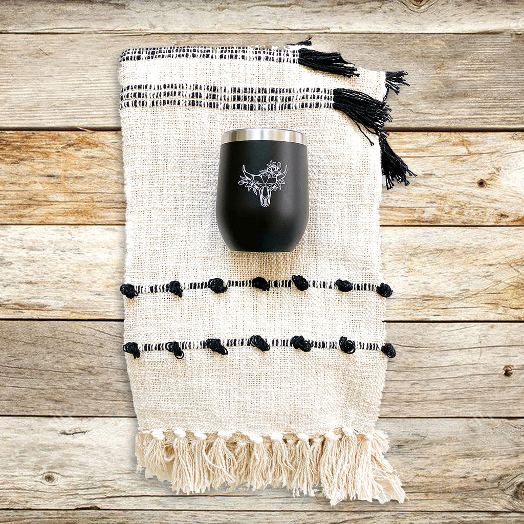Holiday Gift Box | Cotton Throw Blanket + Insulated Tumbler