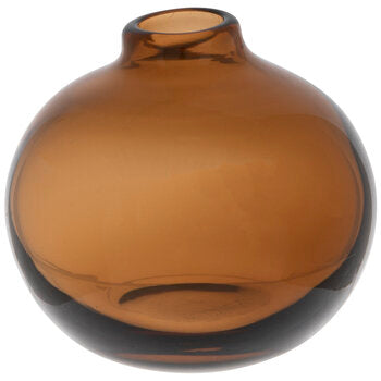 Brown Bulb Amber Glass Vase