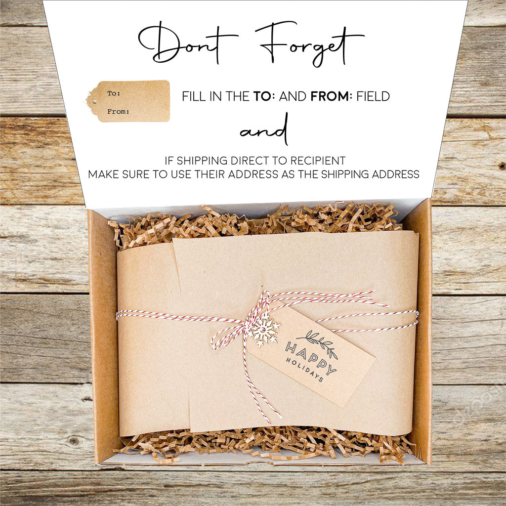 Merry and Bright Holiday Gift Box Set | Gold Votive Pot + Live Air Plant + Soy Candles + Ornaments