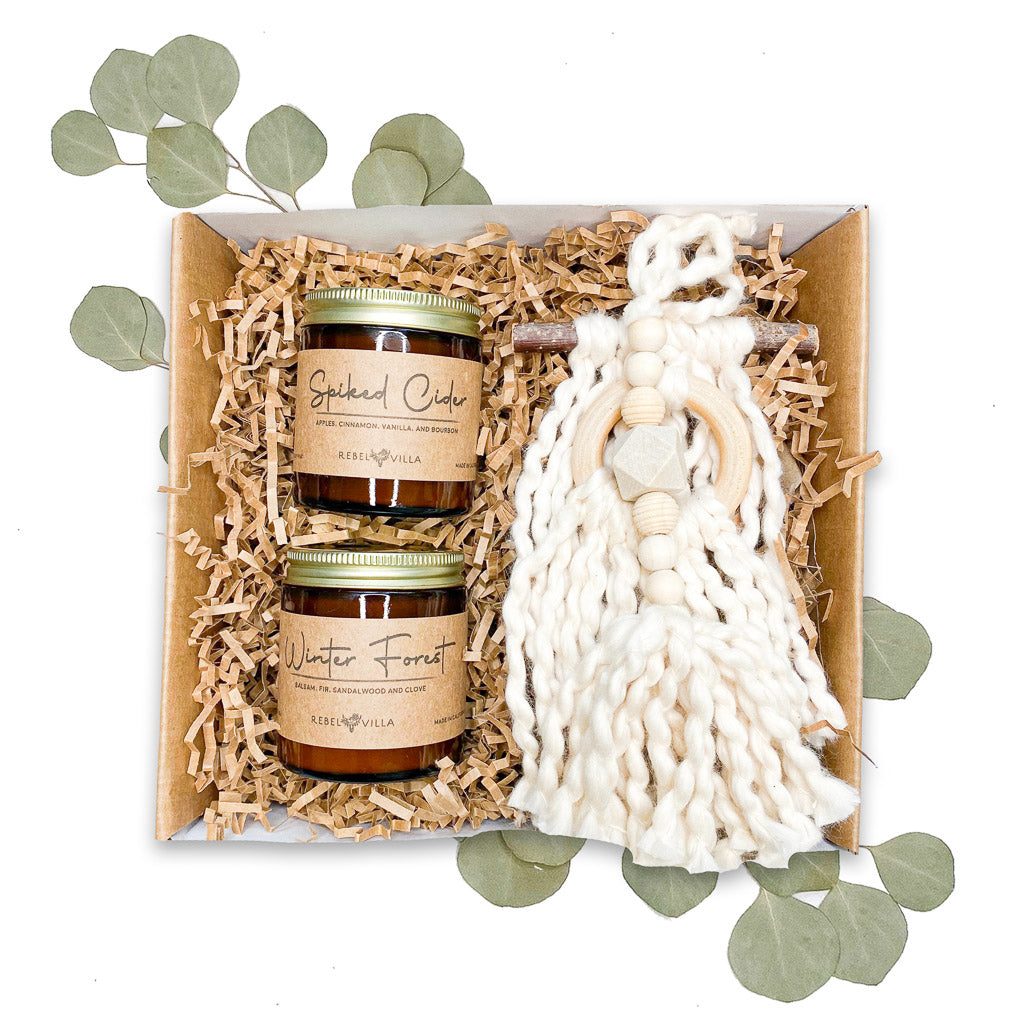 Tis the Season Holiday Gift Box Set | Soy Candles + Ornaments