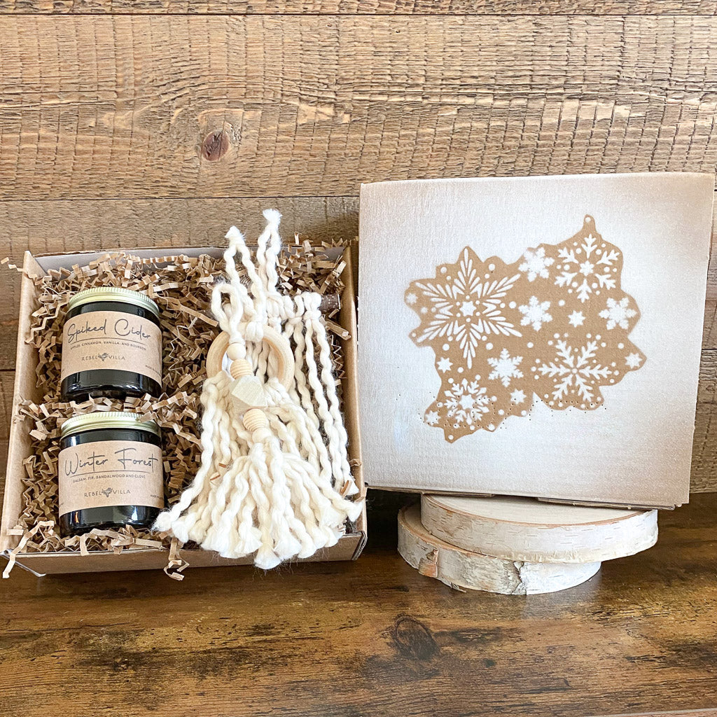 Tis the Season Holiday Gift Box Set | Soy Candles + Ornaments