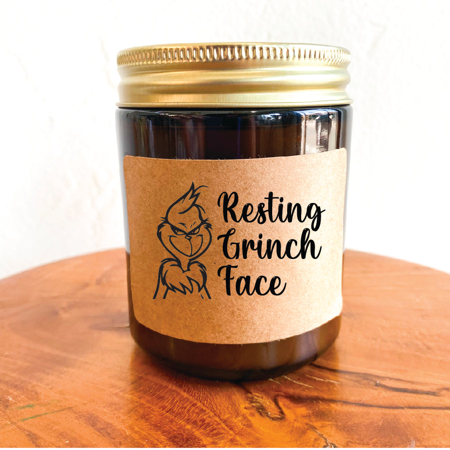 Resting Grinch Face | Funny Christmas Holiday Candle