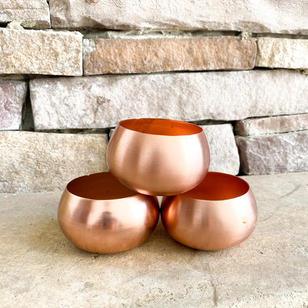Valentine's Day Gift Box | Live Succulent in a Ceramic Pot + Rose Gold Tea Light Votives + Soy Candles