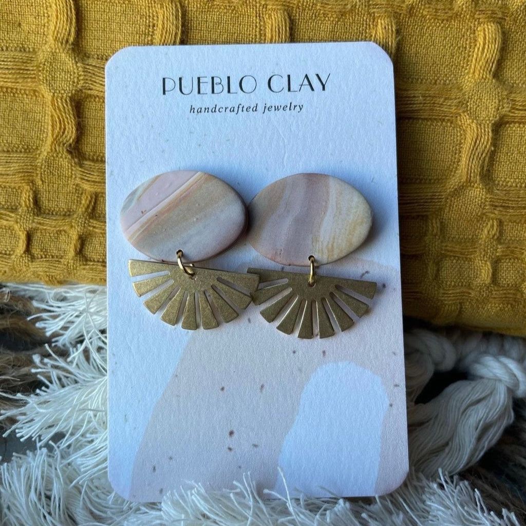 Natural Gold Fan Earrings