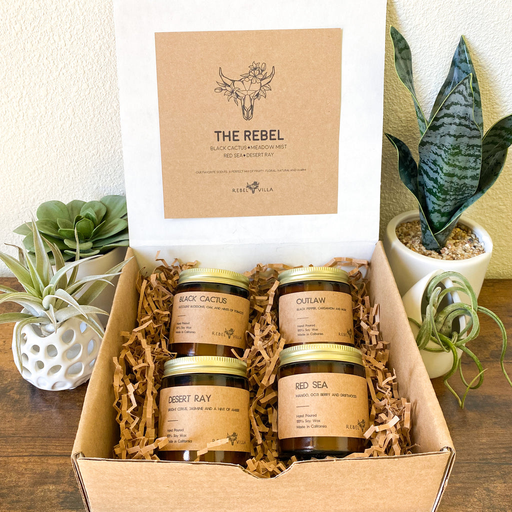 4-Pack of 4oz Soy Candles - Our Signature Rebel Scents