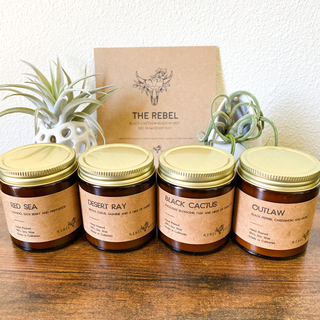 4-Pack of 4oz Soy Candles - Our Signature Rebel Scents