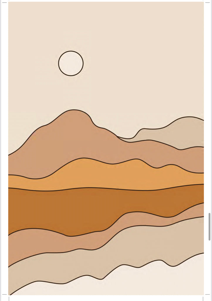 Desert Hills Sunset  Art Print 12” x 18”
