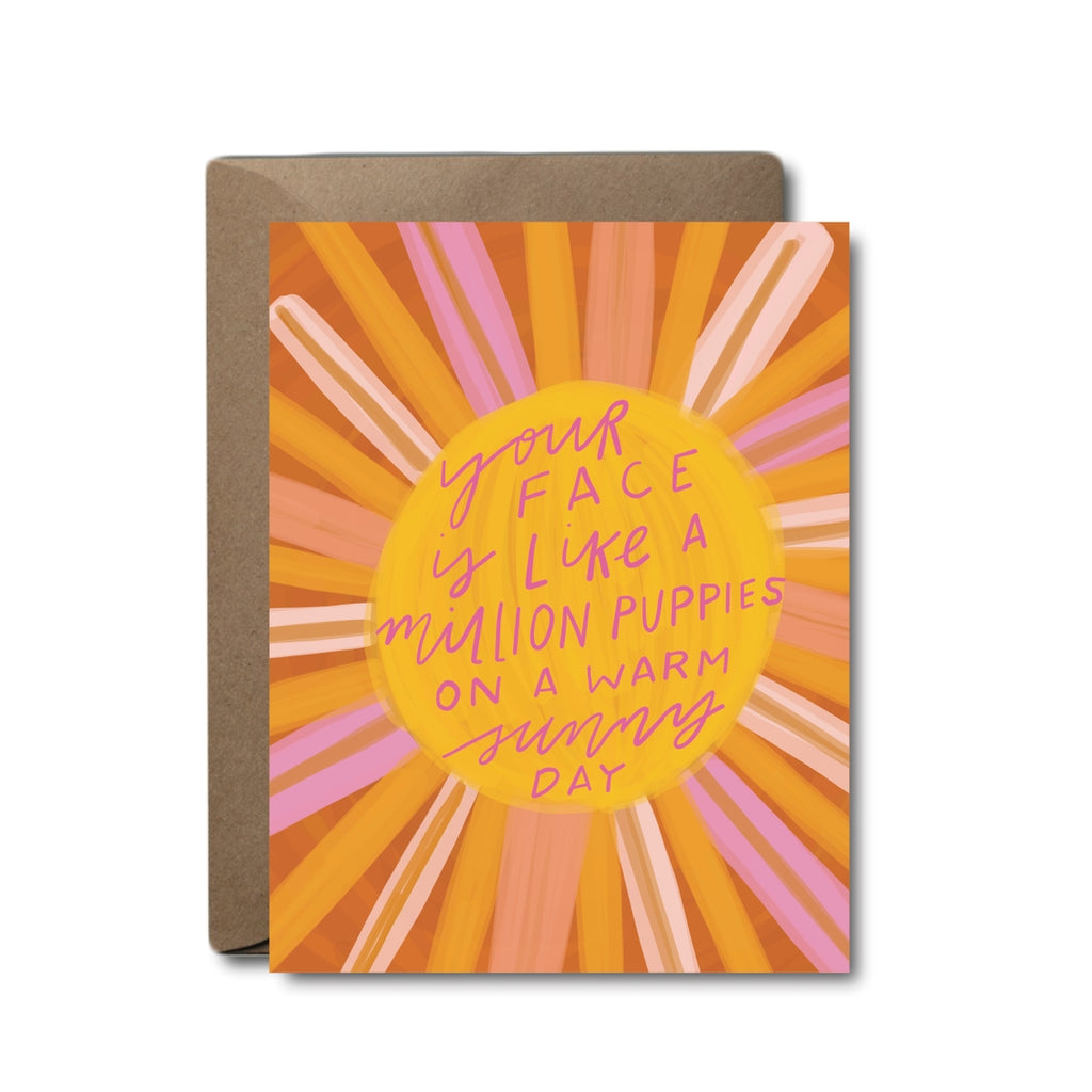Your Face Million Puppies Greeting Card
