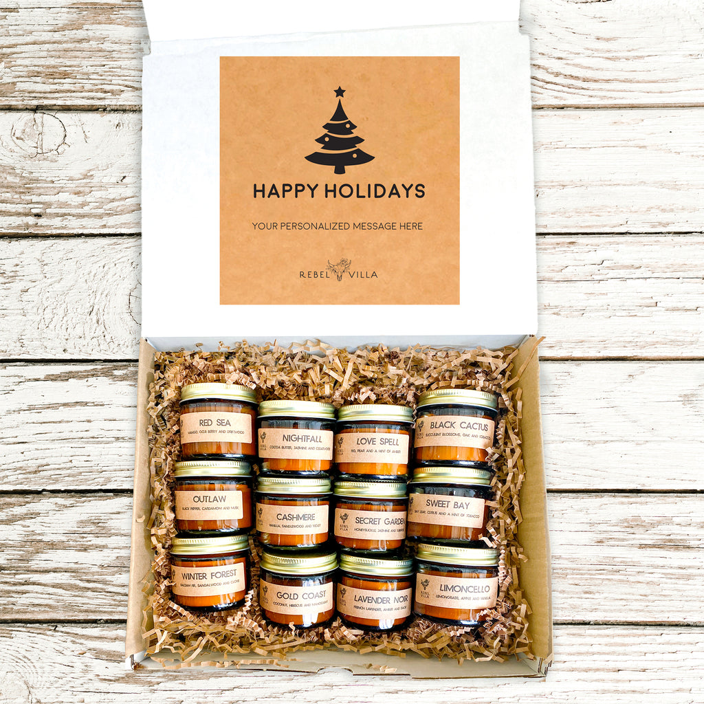 Happy Holidays Gift Box | Mini Soy Candle Sampler