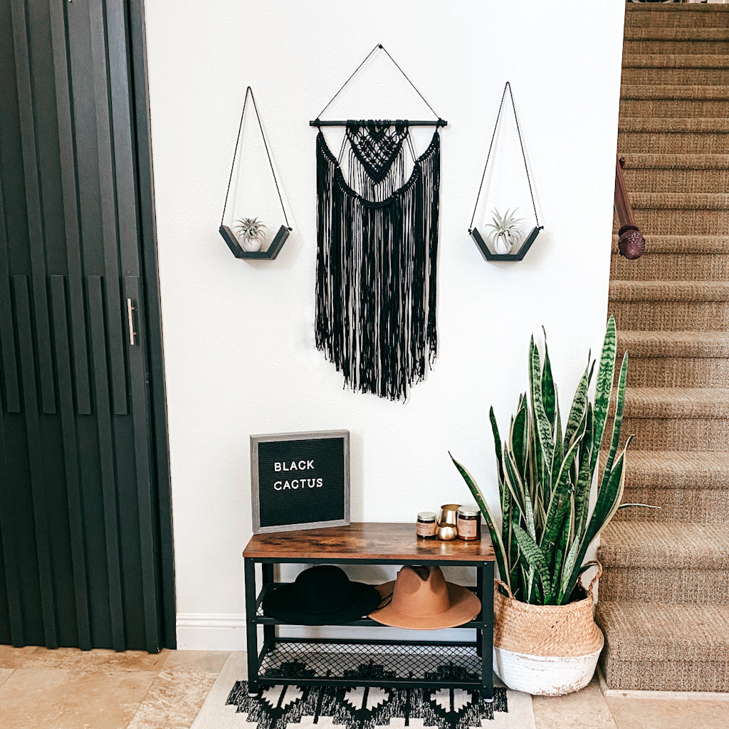 MILO Black | Rustic Hanging Shelves