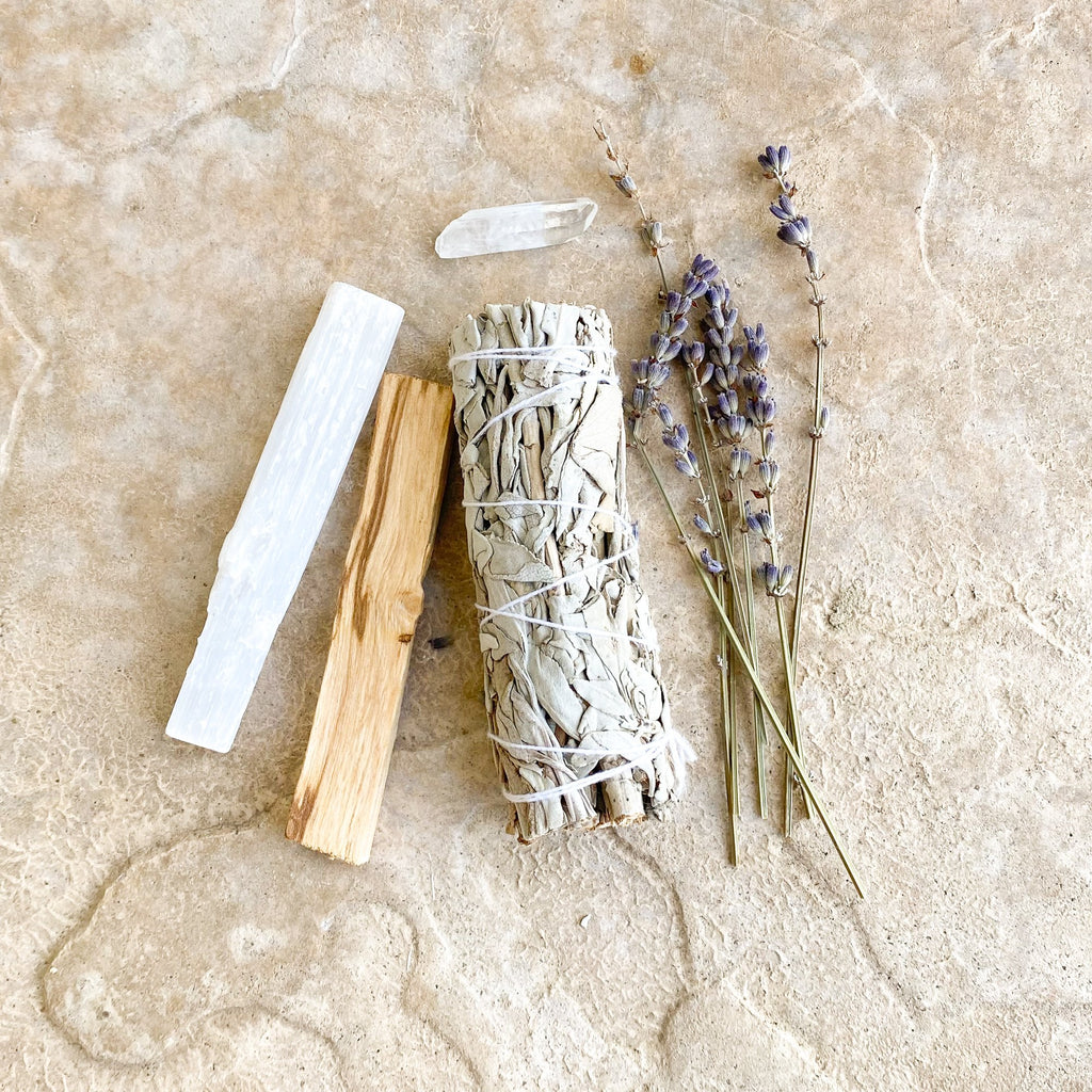 Happy New Year | Meditation Gift Box | Energy Cleansing Bundle + Soy Candle