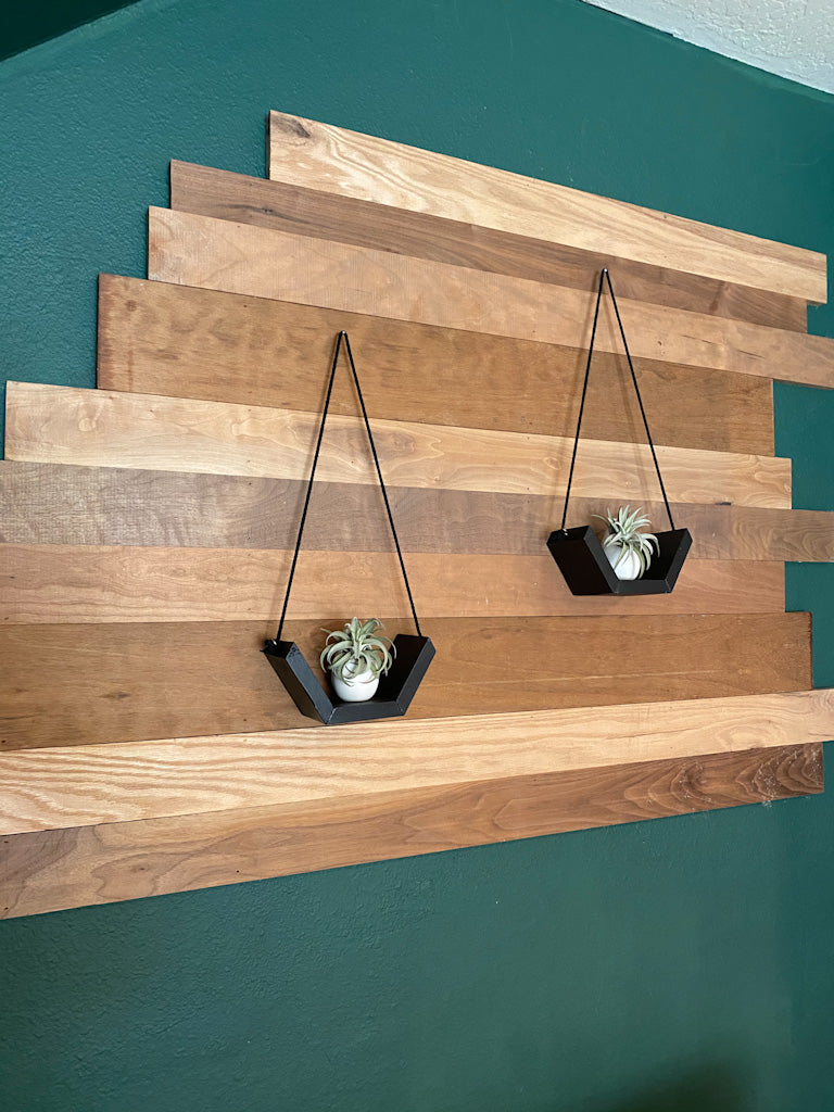 MILO Black | Rustic Hanging Shelves