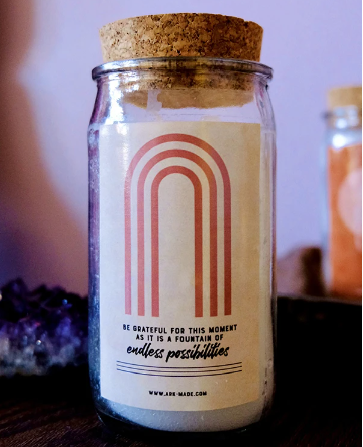Intention Candles with Quartz Point
