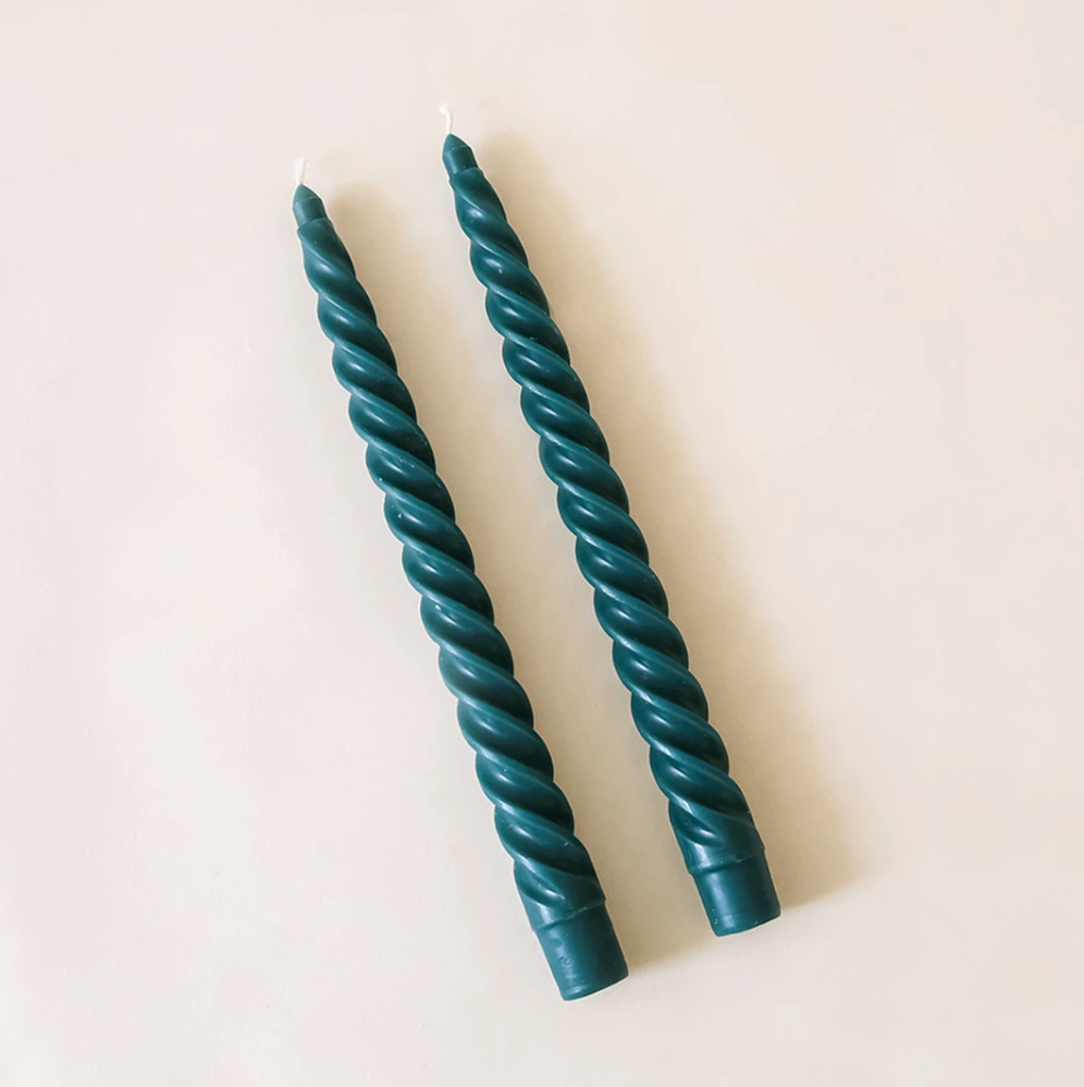 Twisted Taper 10" Tall Blue Boxed Candles, 2 Per Pack