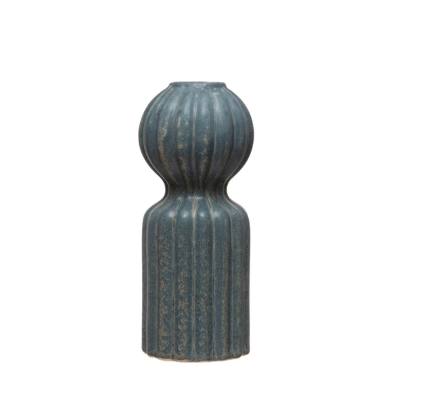 Matte Teal Stoneware Vase