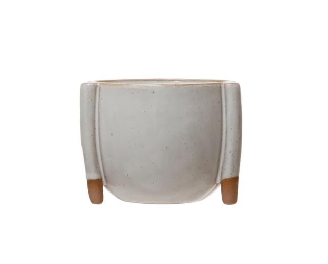 Stoneware Footed Planter