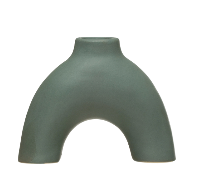 Matte Teal Arched Vase