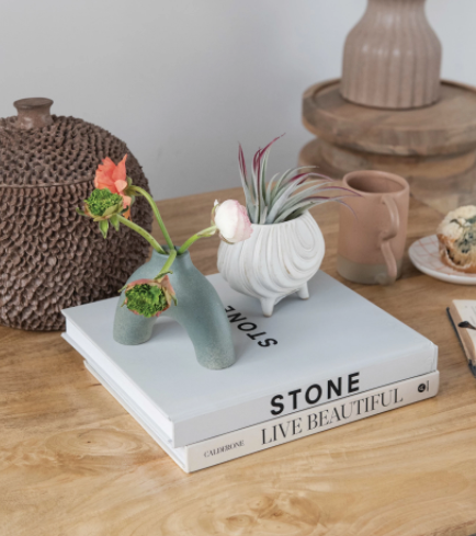 Matte Teal Arched Vase
