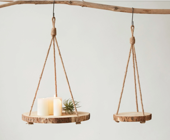 Paulownia Small Wood Hanging Saucer