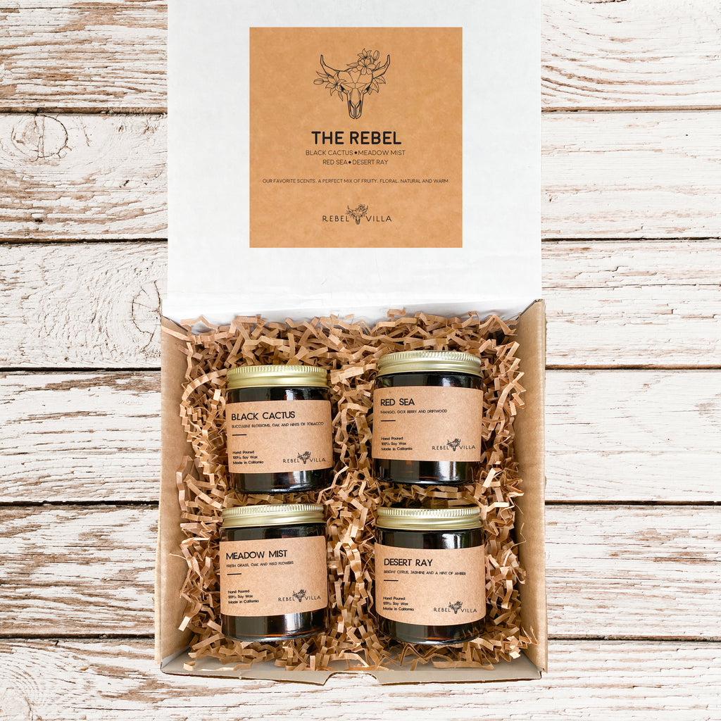 4-Pack of 4oz Soy Candles - Our Signature Rebel Scents