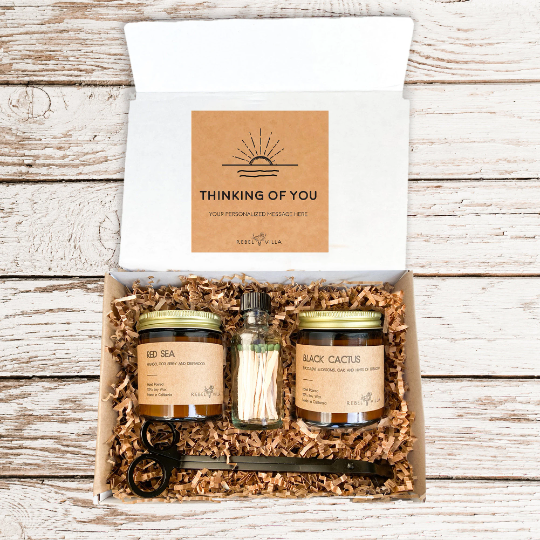 Candle Care Gift Box | Soy Candles + Matches + Wick Trimmer | Choose Your Occasion