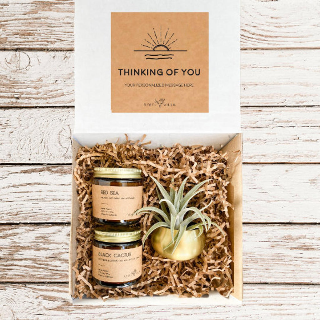 Gift Box | Gold Votive + Air Plant + Soy Candles | Choose Your Occasion