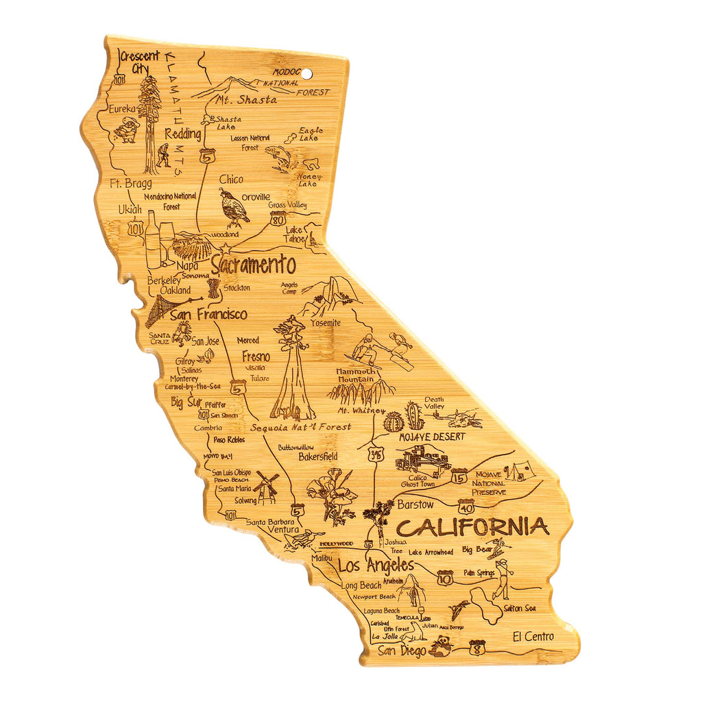 Destination California State-Shaped Serving & Cutting Board