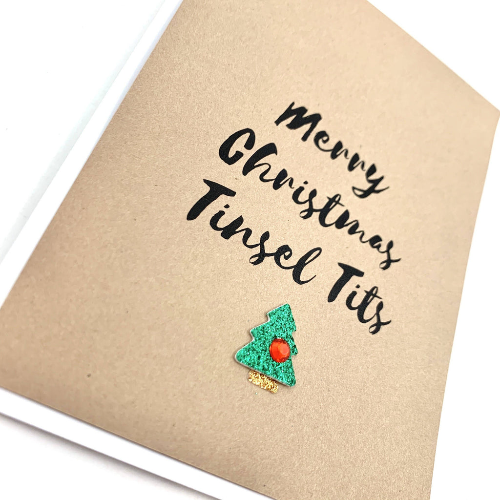 Holiday Merry Christmas Tinsel Tits Card