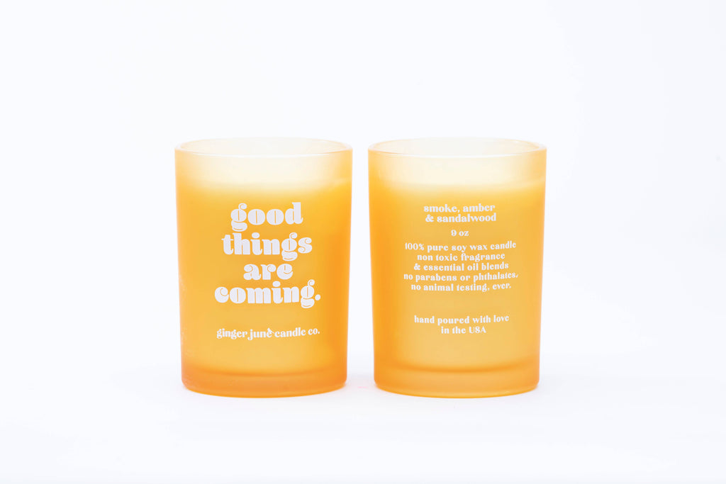GOOD THINGS ARE COMING • citrine tumbler candle