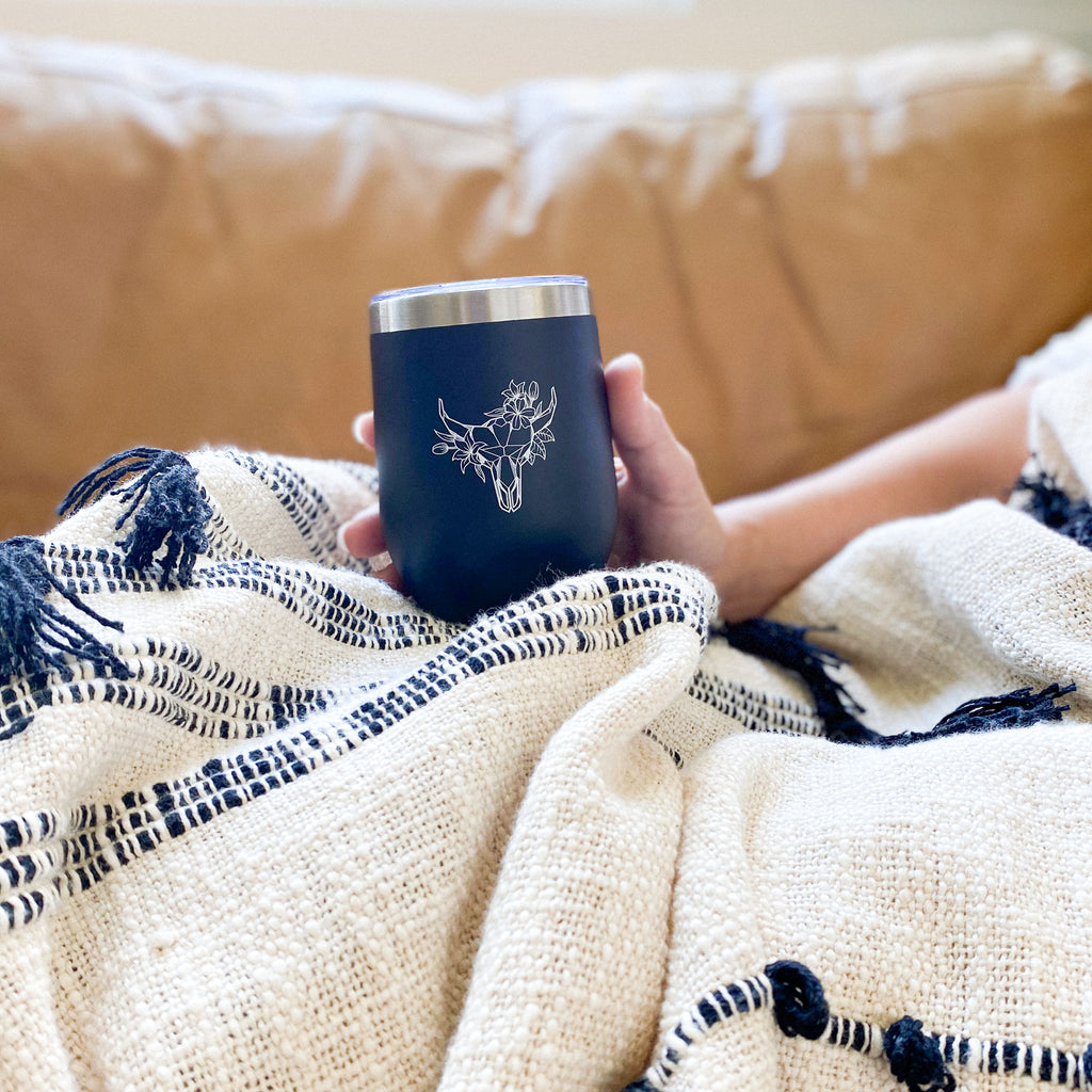 Holiday Gift Box | Cotton Throw Blanket + Insulated Tumbler