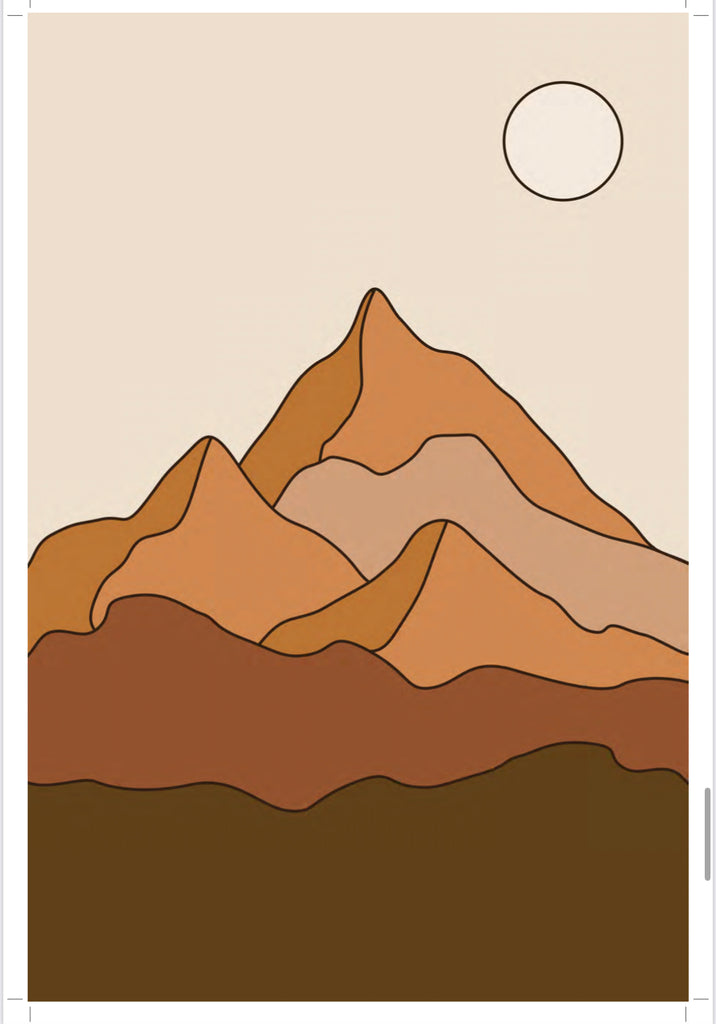 Mountain Outlined Art Print 12” x 18”
